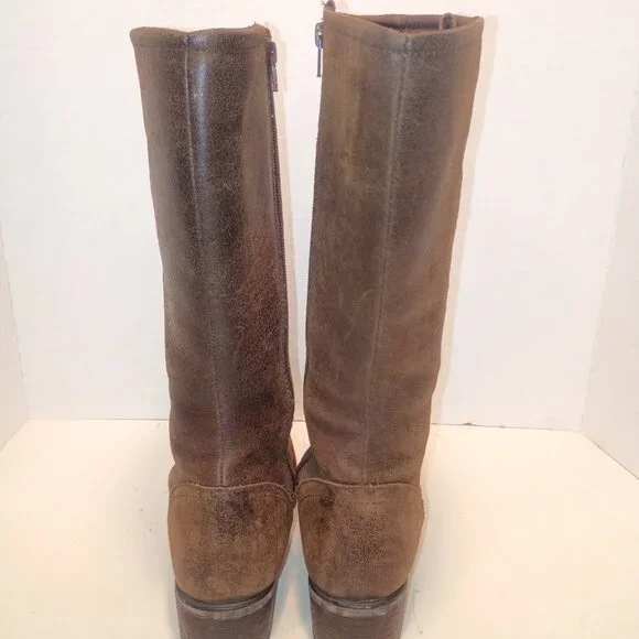 DURANGO "Charlotte" Women's Sz 9US/41EU Brown Aged Leather Inside Zip Tall Boots - Picture 8 of 12